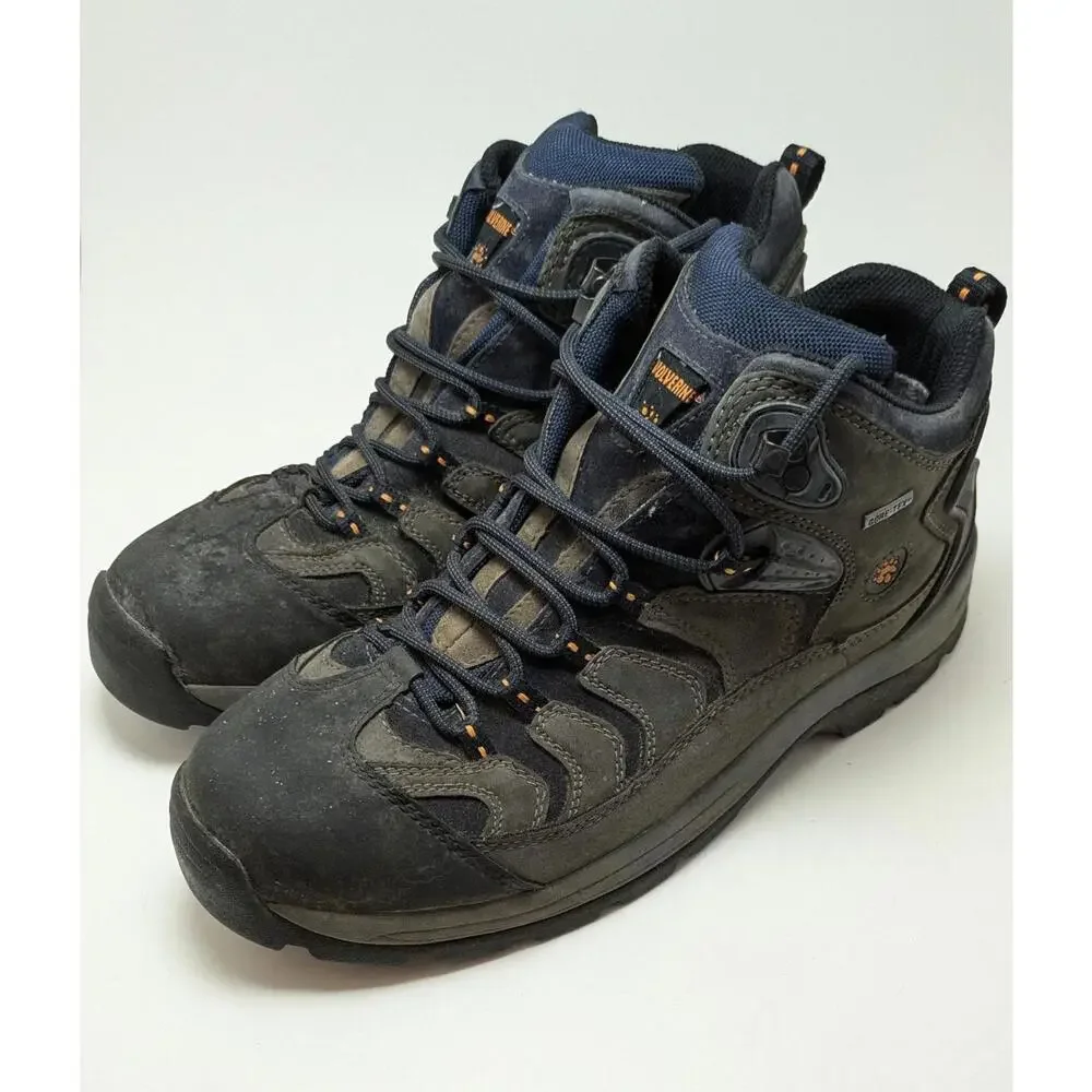 Mens Wolverine Wilderness GTX Gray Leather Goretex Waterproof Hiking Boots Sz 10